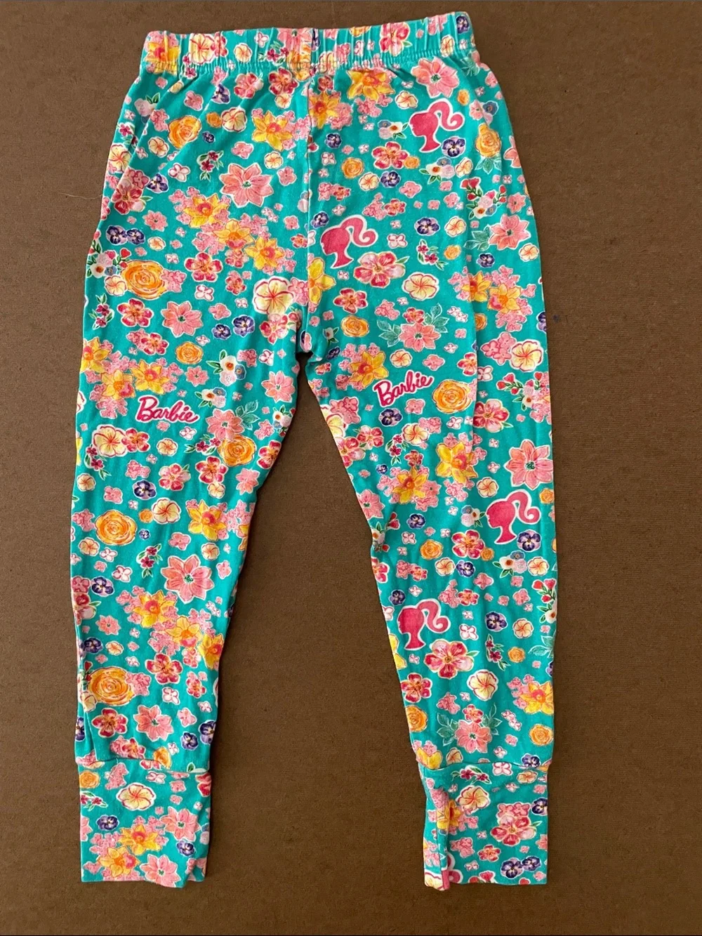 Posh Peanut OG Barbie Teal Floral Short Sleeve Pajama Set with Pink Accents